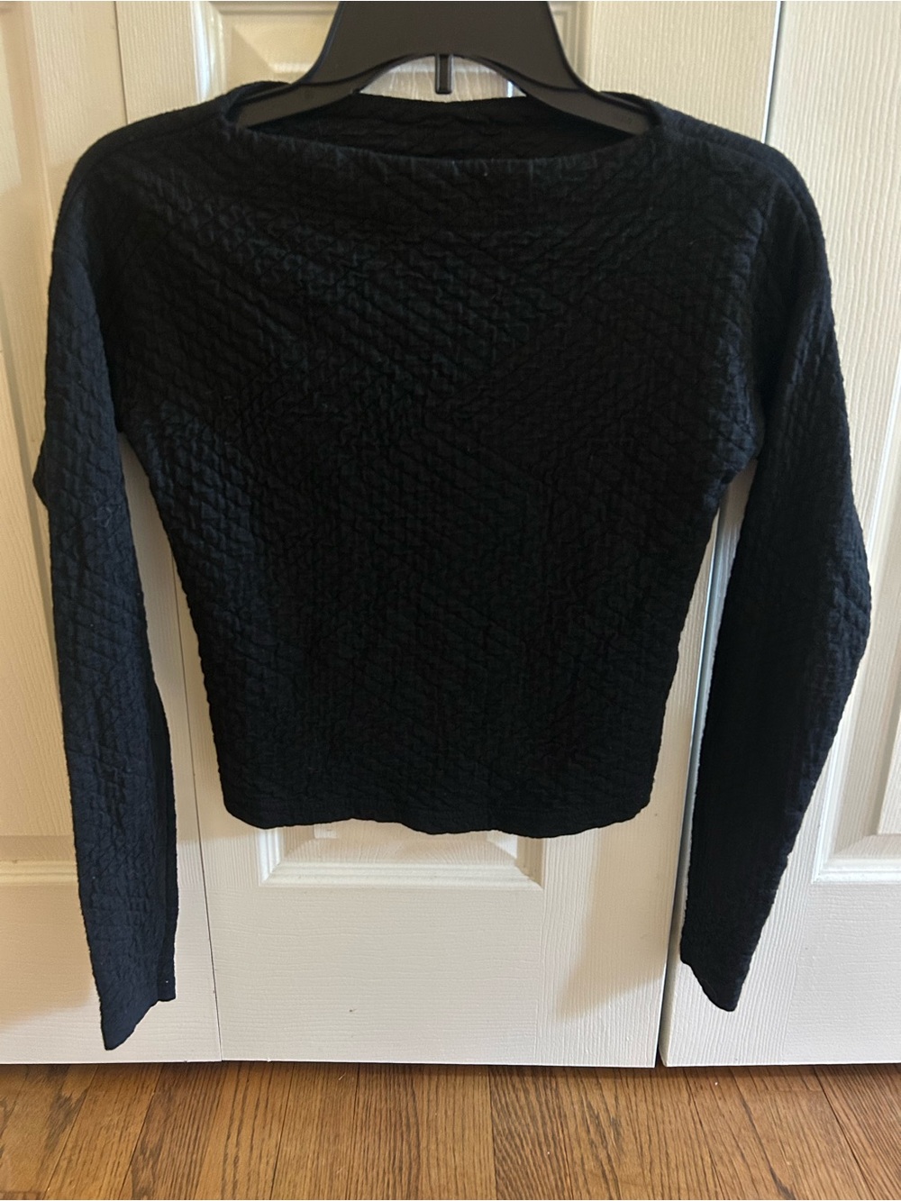 ASOS Black Quilted Long Sleeve Top